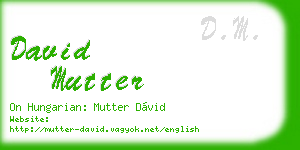 david mutter business card